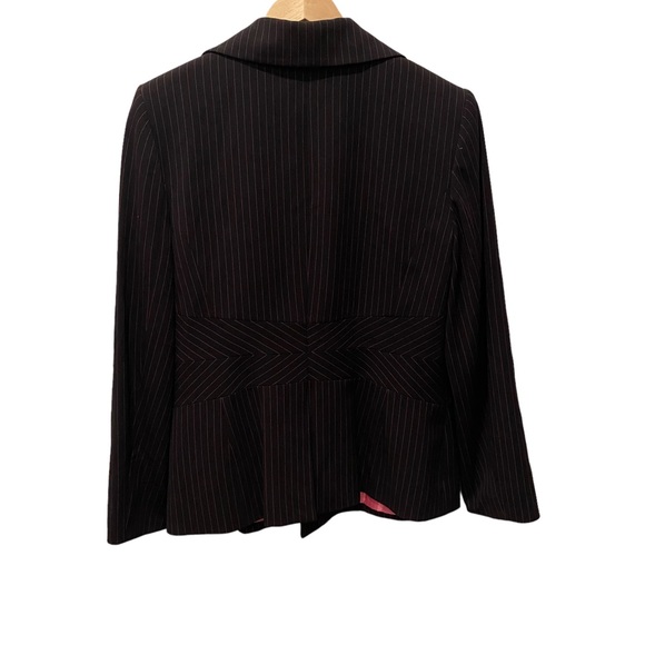 Liz Claiborne Suits Black Pink Pinstripe Blazer Suit Jacket - Picture 6 of 11